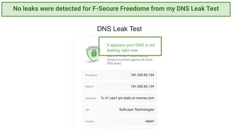 Security — F-Secure Freedome VPN Showed Strong Security Features